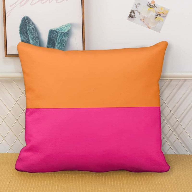 Abaysto غطاء وسادة من Abaysto نصف برتقالي ووردي ساطع مقاس 60.96 سم × 60.96 سم - Image 5